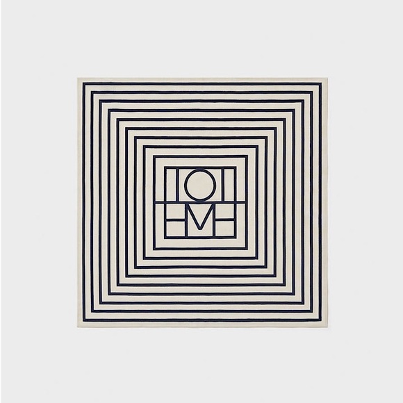 Toteme Accessories - TOTEME SILK SIGNATURE MONOGRAM SQUARE SCARF SCANDI CHIC PREPPY Cream Creme